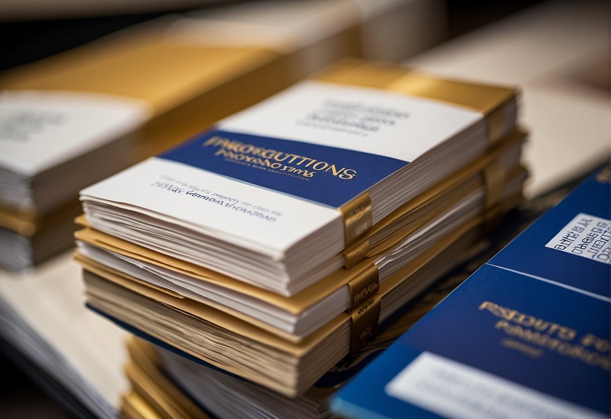 A stack of promotional materials with the words "Frequently Asked Questions great eastern promotions singapore" prominently displayed