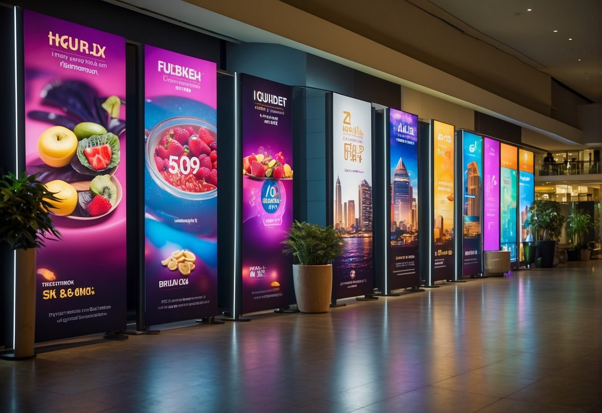 Vibrant digital banners showcase lifestyle discounts in Singapore