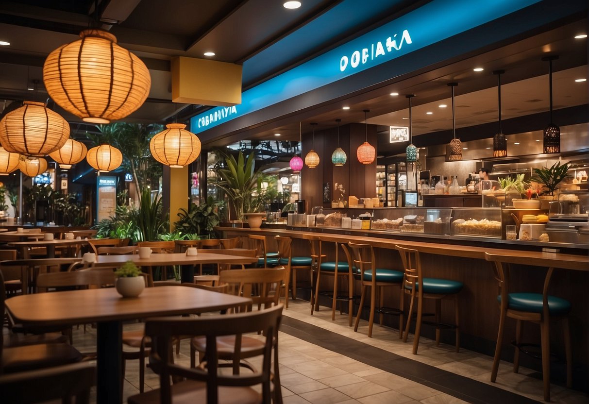 A vibrant Coco Ichibanya restaurant in Singapore with colorful promotional displays and a bustling atmosphere
