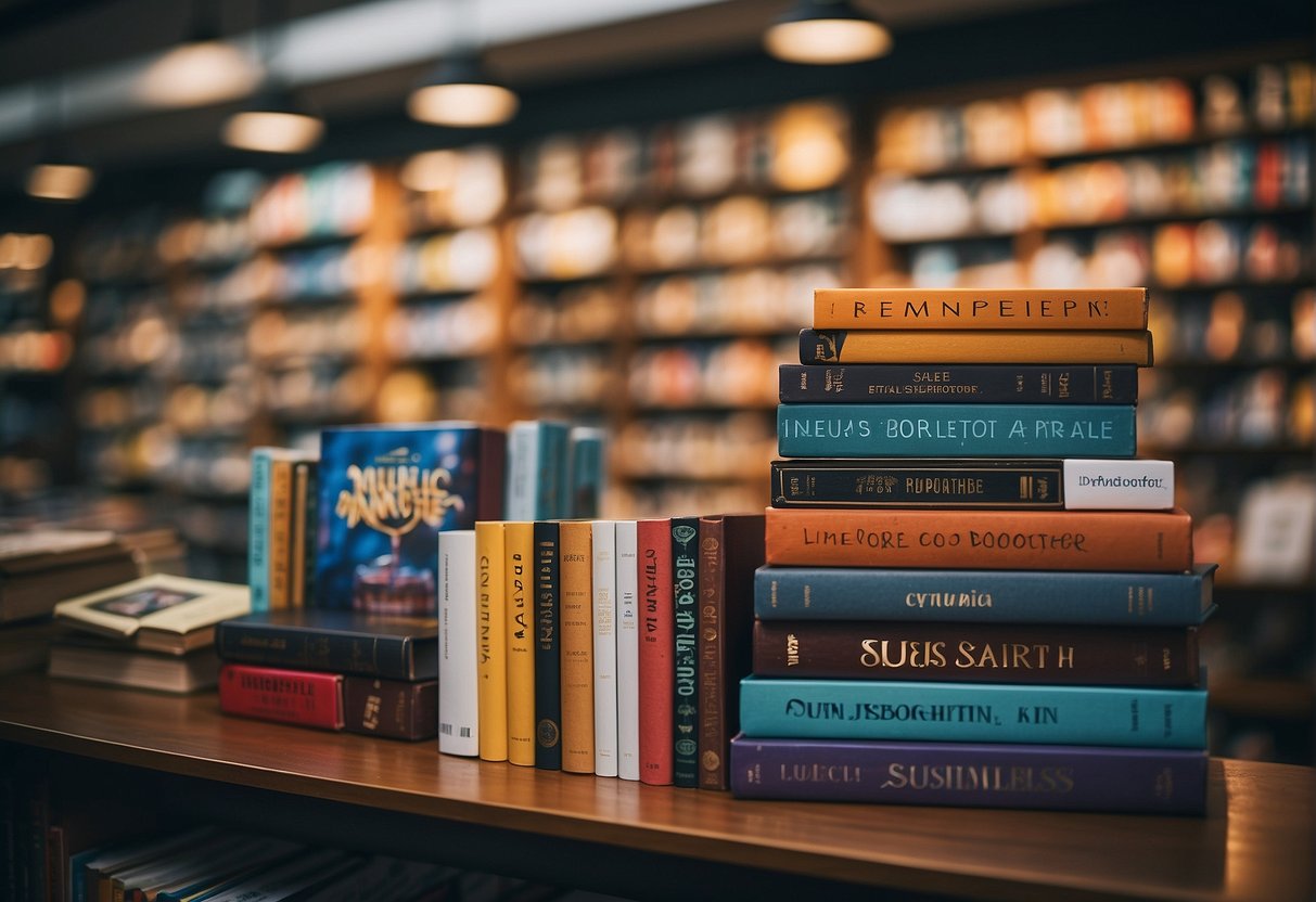A colorful display of books and stationery with vibrant "Unmissable Deals" signs at a popular bookstore in Singapore