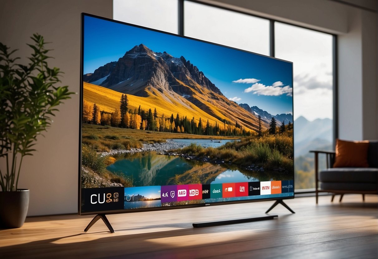 Vibrant colors and sharp details fill the screen of 4K and 8K TVs, showcasing breathtaking landscapes and vivid imagery