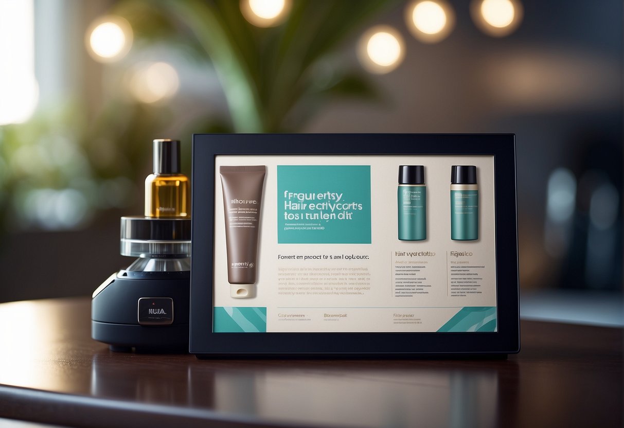 A promotional poster with "Frequently Asked Questions" text and images of hair removal equipment and products in a Singapore setting