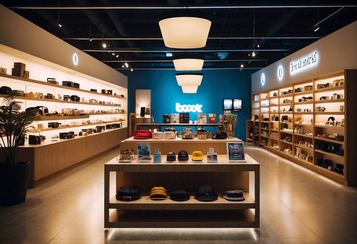 Brightly lit store with shelves of accessories. "In-Store and Online Accessories Discounts" signs displayed. Customers browsing and making purchases