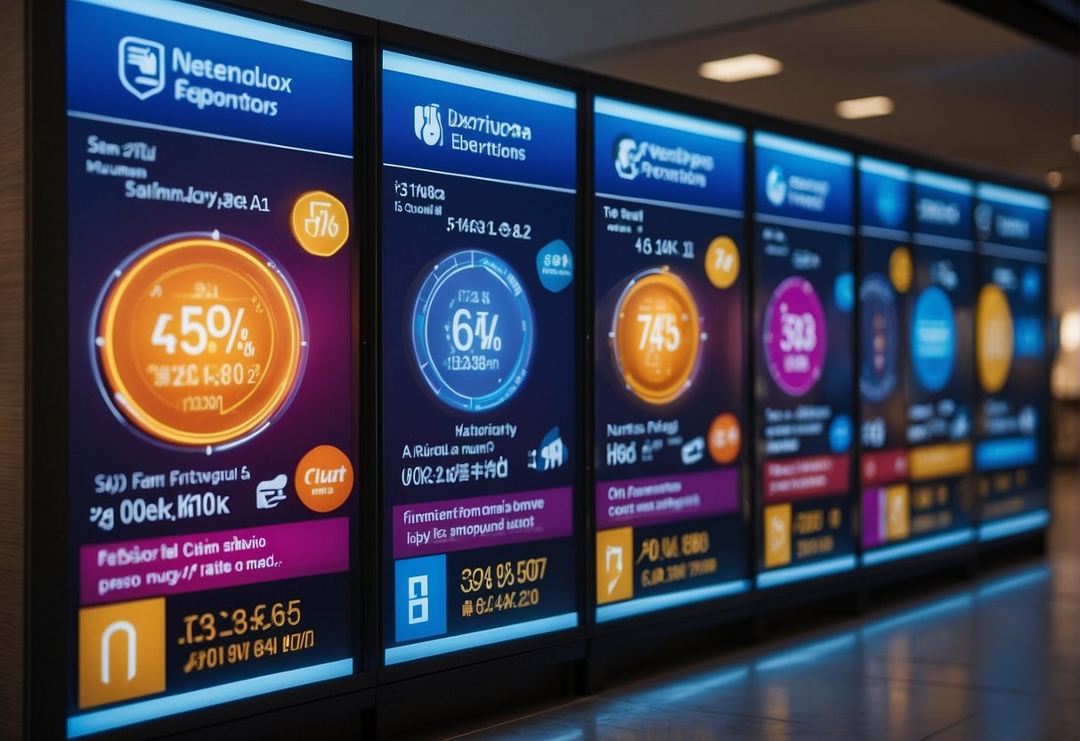 A bright and modern Singapore electricity promotions display with vibrant colors and clear text, showcasing frequently asked questions