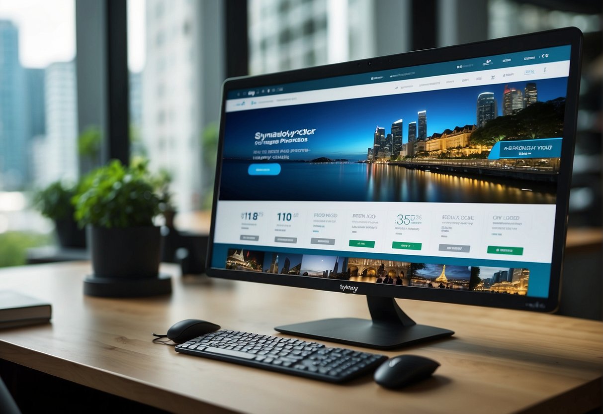 A computer screen displaying exclusive online offers for Synology promotions in Singapore