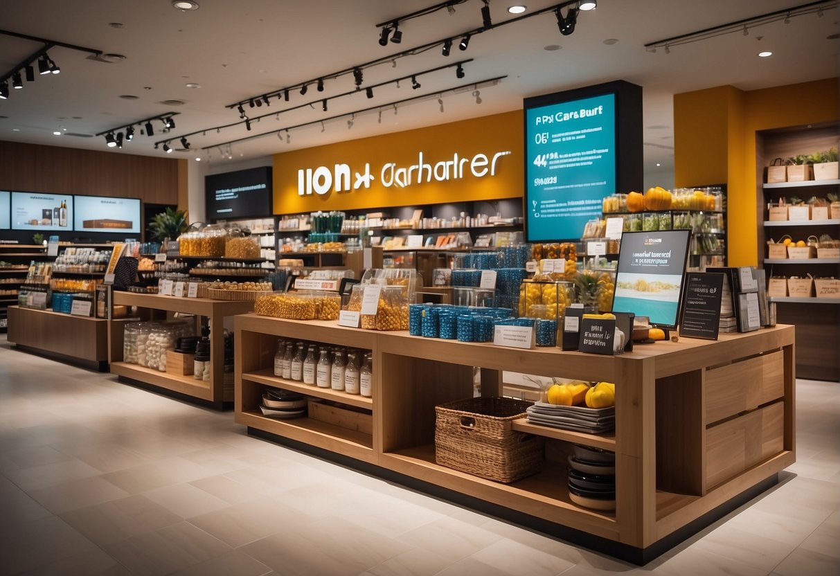 Vibrant in-store promotions at Ion Orchard Crate and Barrel, with colorful displays and enticing signage