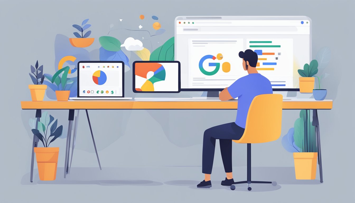 A person using Google Search Console to interact with other Google services