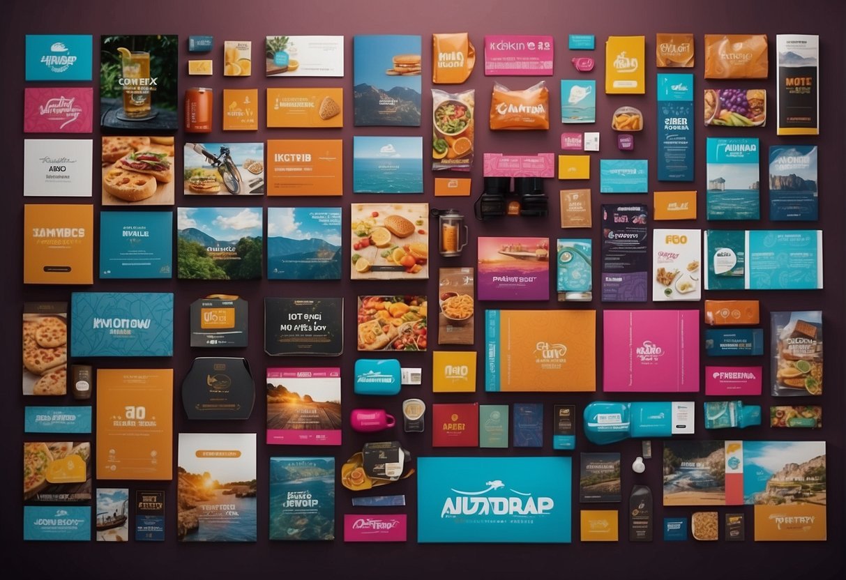 A colorful array of freebies and delivery deals displayed with vibrant graphics and enticing offers