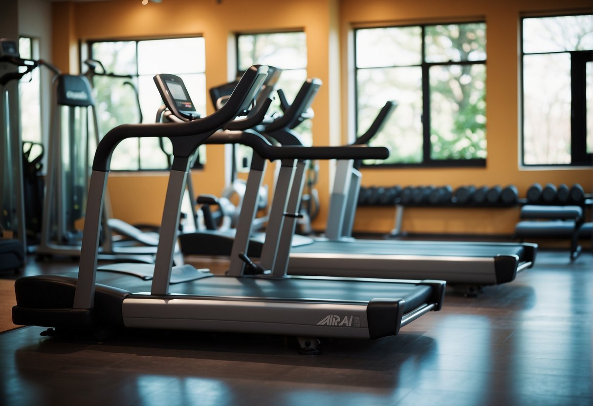 Colorful gym equipment with AIA Vitality logo. People exercising, earning Vitality points. Text "AIA Vitality Points with Every Workout" displayed