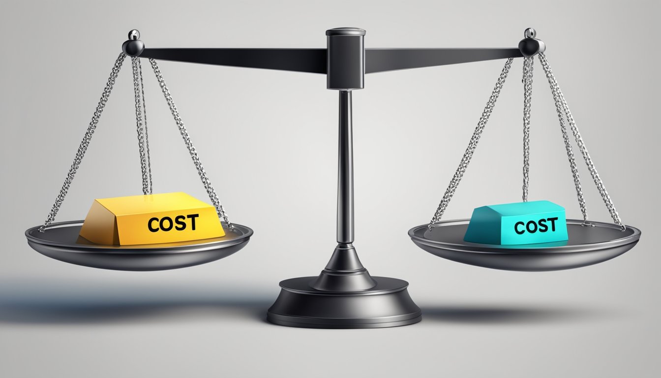 A scale tipping towards "Value" with "Cost" on the other side