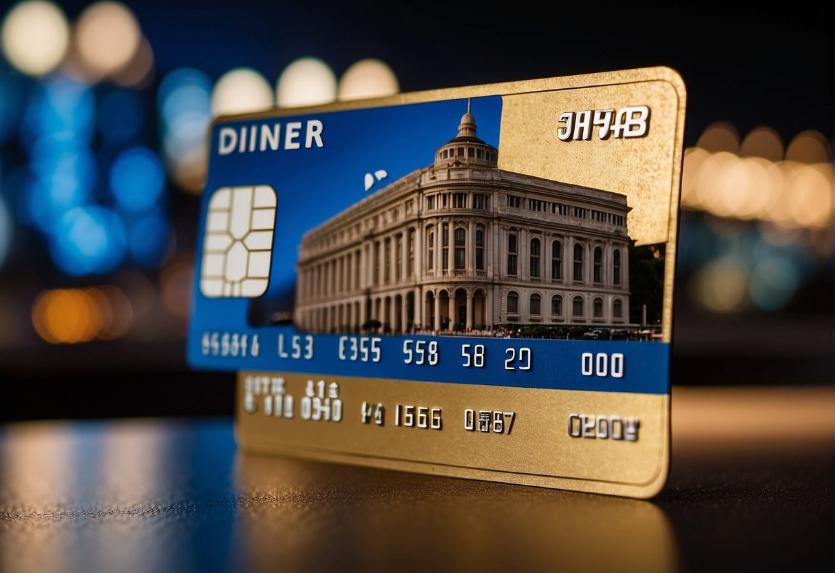 A Diners Club credit card displayed with iconic Singapore landmarks in the background