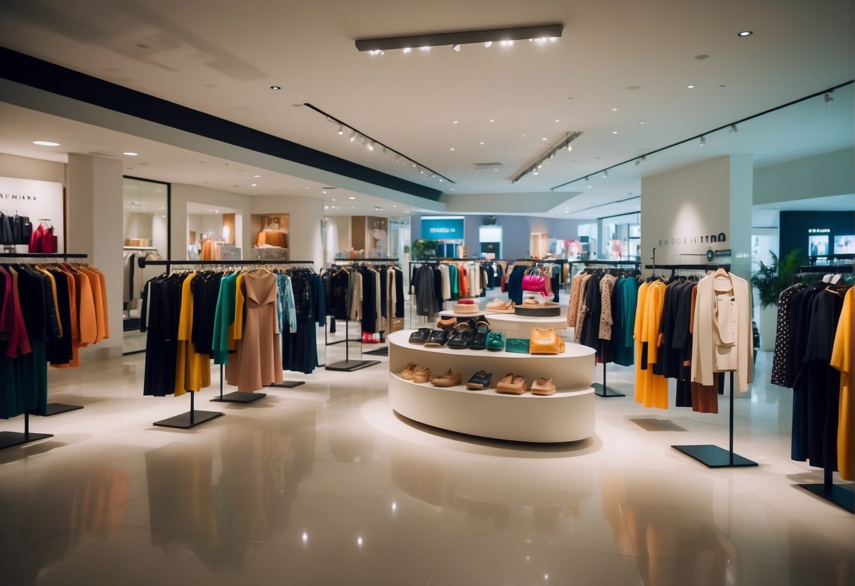 A vibrant display of fashion items with "Current Fashion Deals" and "Zalora promotions" signage