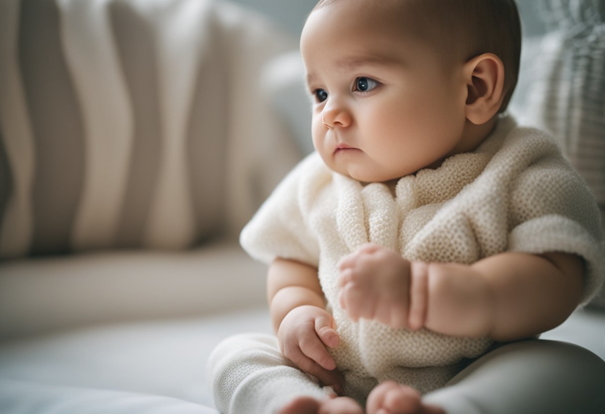 A baby with skin rashes, fever, and swollen liver and spleen