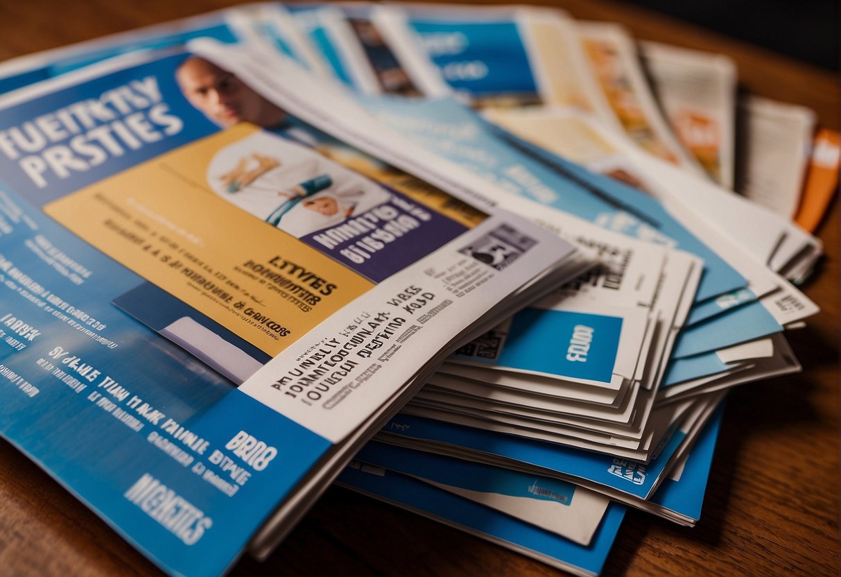 A stack of promotional flyers with the words "Frequently Asked Questions" and "Drypers Promotions Singapore" prominently displayed