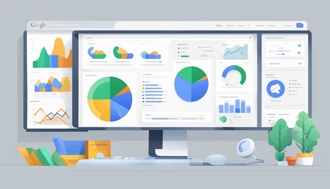 A computer screen displaying the Google Webmaster Tools dashboard and user interface