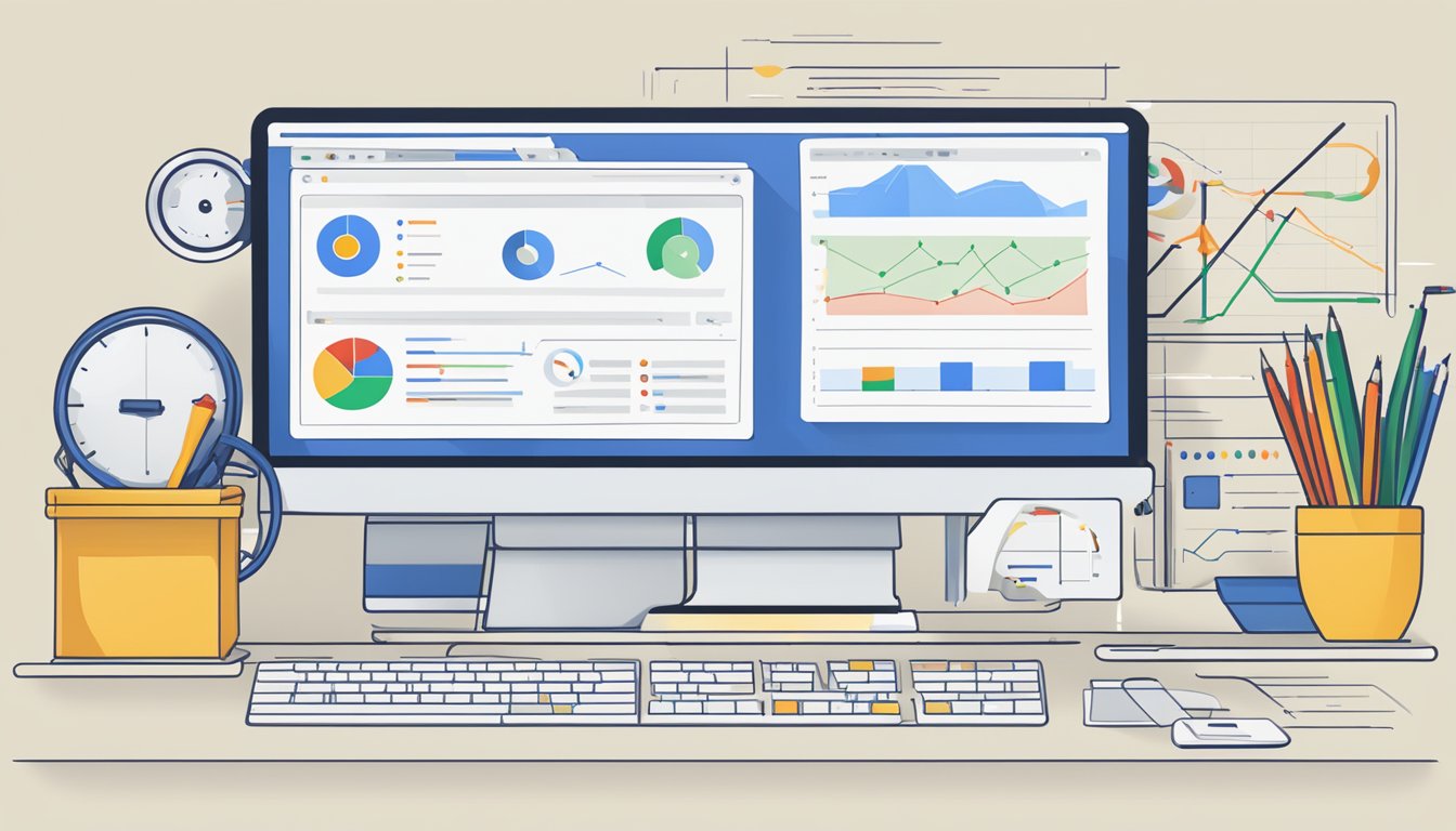A computer screen displaying Google Webmaster Tools with SEO metrics