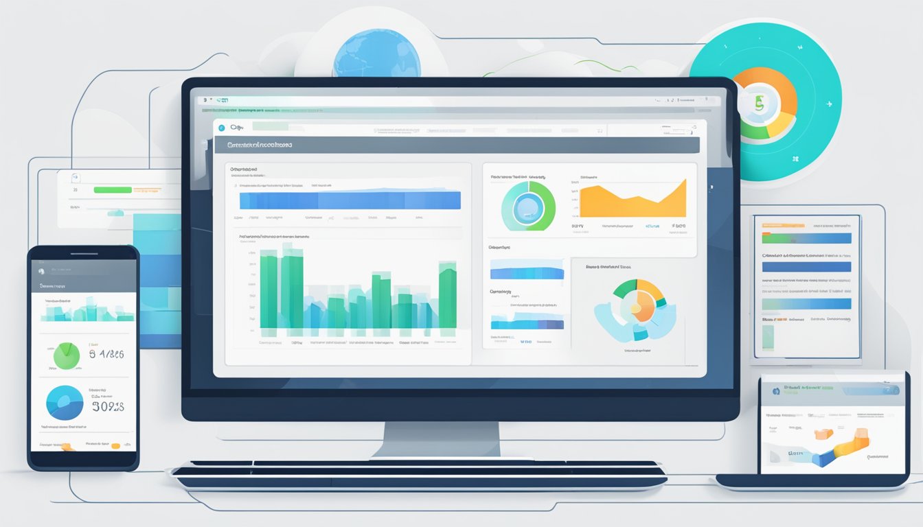 A computer screen displaying the searchconsole website with various performance metrics and data visualizations