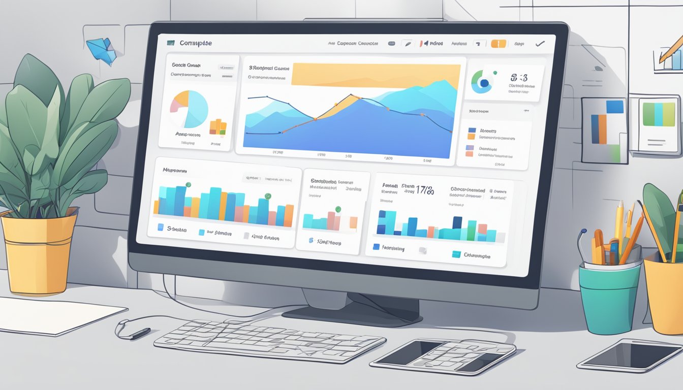 A computer screen displaying the search console interface with various data and metrics
