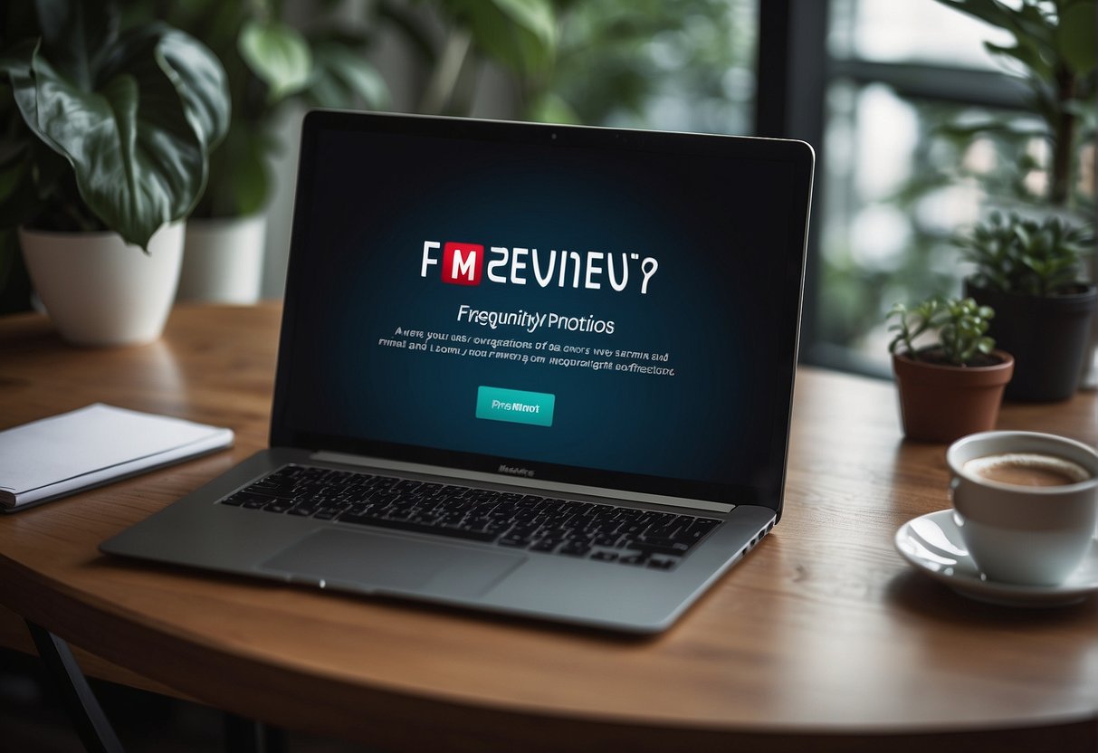 A computer screen displaying "Frequently Asked Questions" with McAfee promotions in Singapore