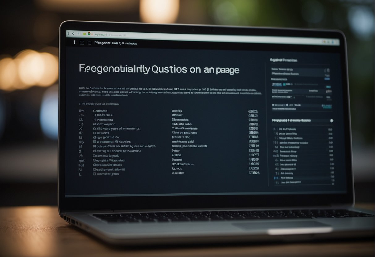 A computer screen displaying the "Frequently Asked Questions" page of Syfe promotions in Singapore, with a list of queries and answers