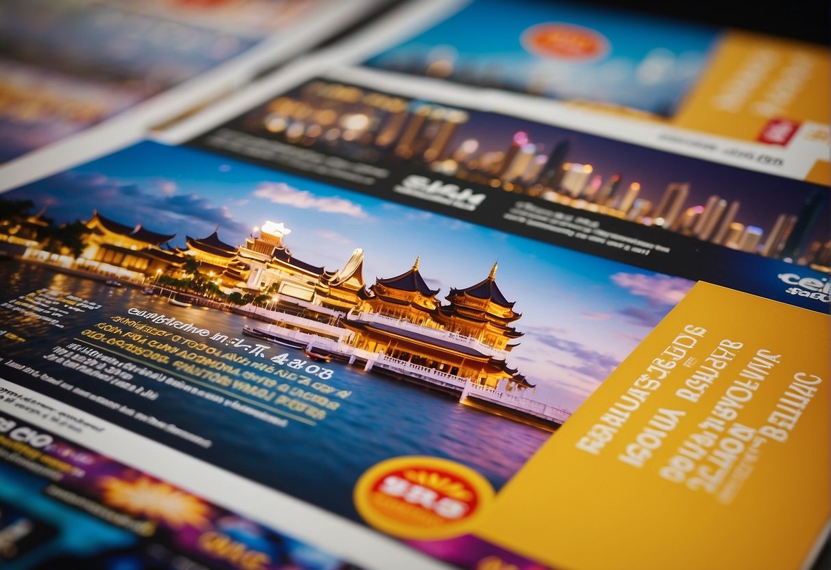 A colorful flyer with "Exclusive Discounts on Popular Destinations" and "flyscoot promotions singapore" displayed prominently
