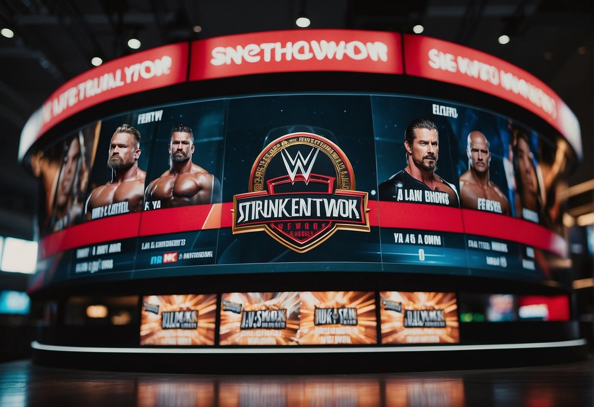 A computer screen displaying the WWE Network promotions in Singapore, with a list of frequently asked questions below