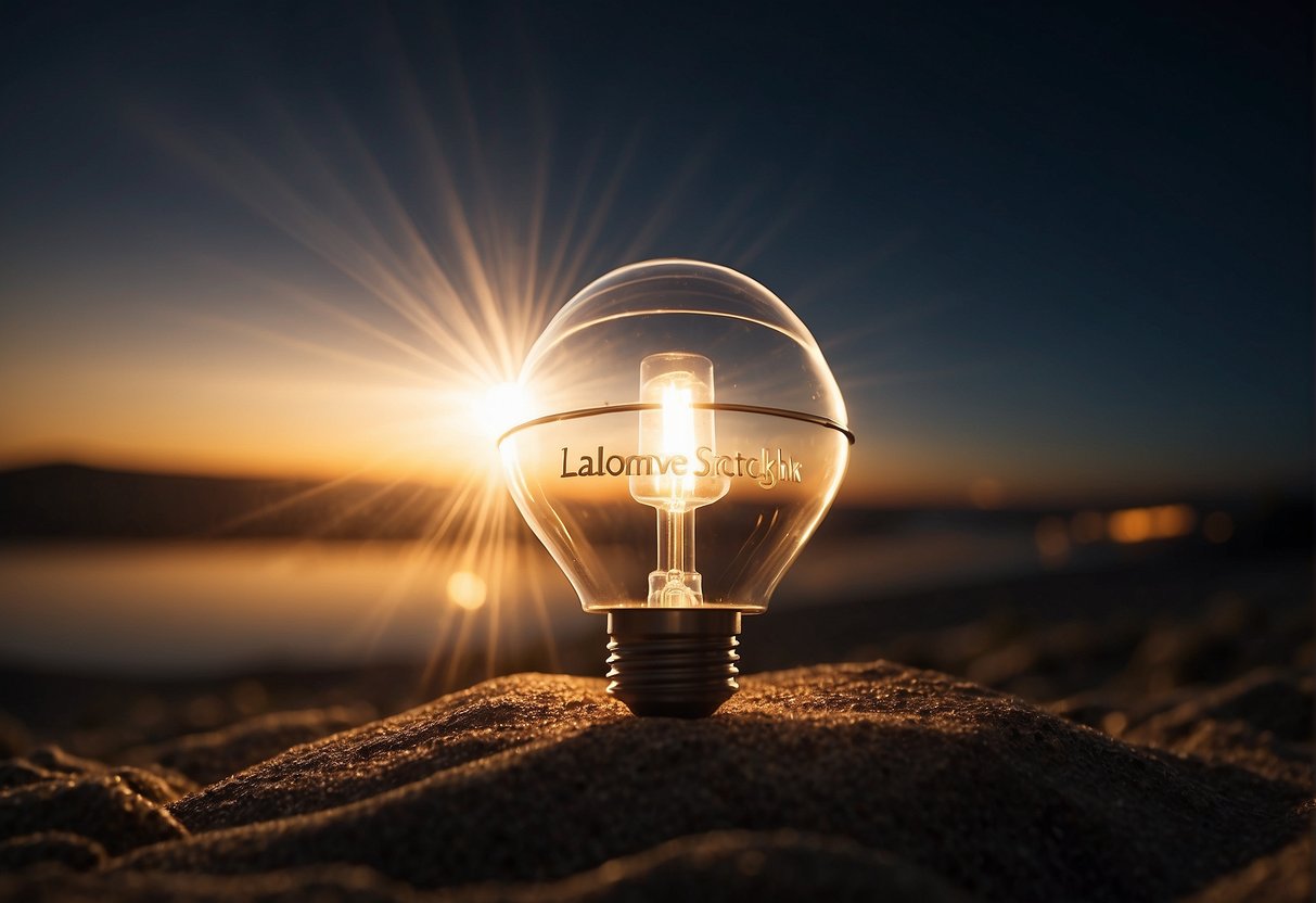 A bright spotlight shining on the Lalamove logo with promotional text in the background