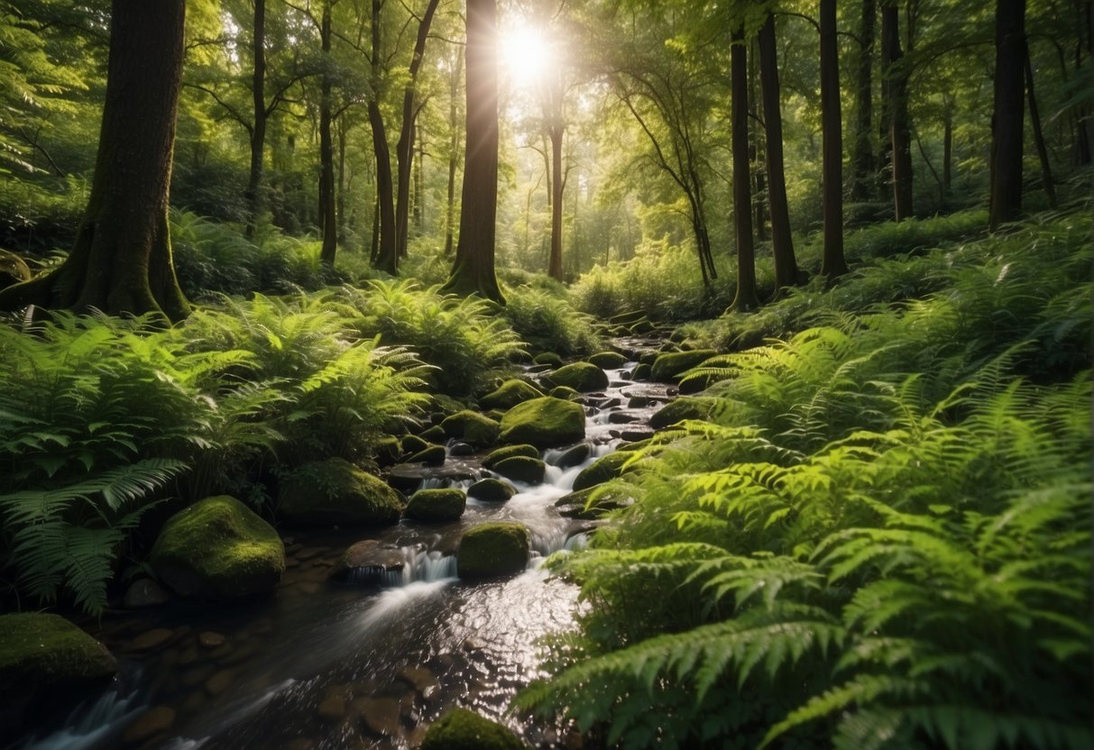 Lush green forests with diverse wildlife, clean air, and renewable energy sources. Rising temperatures, melting ice caps, and extreme weather events