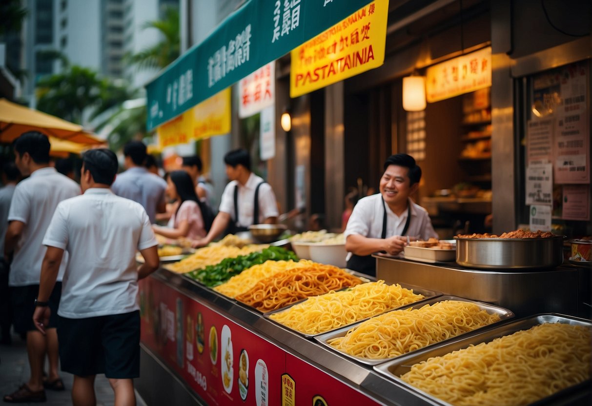The bustling streets of Singapore are adorned with vibrant posters and banners, promoting the irresistible flavors of Pastamania. The aroma of savory pasta dishes fills the air, drawing in passersby with promises of a delicious dining experience