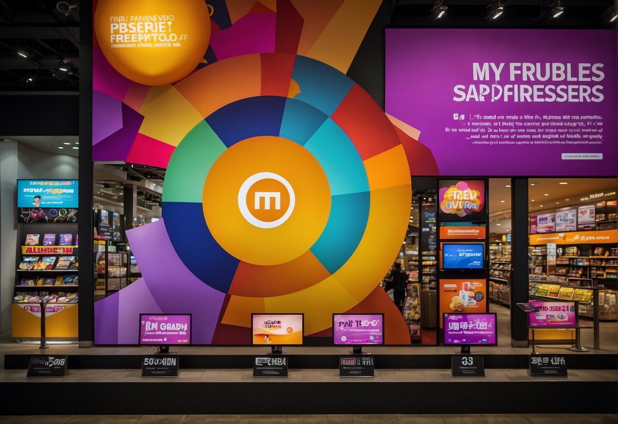 A vibrant display of MyRepublic promotions in Singapore, featuring bold text and eye-catching graphics