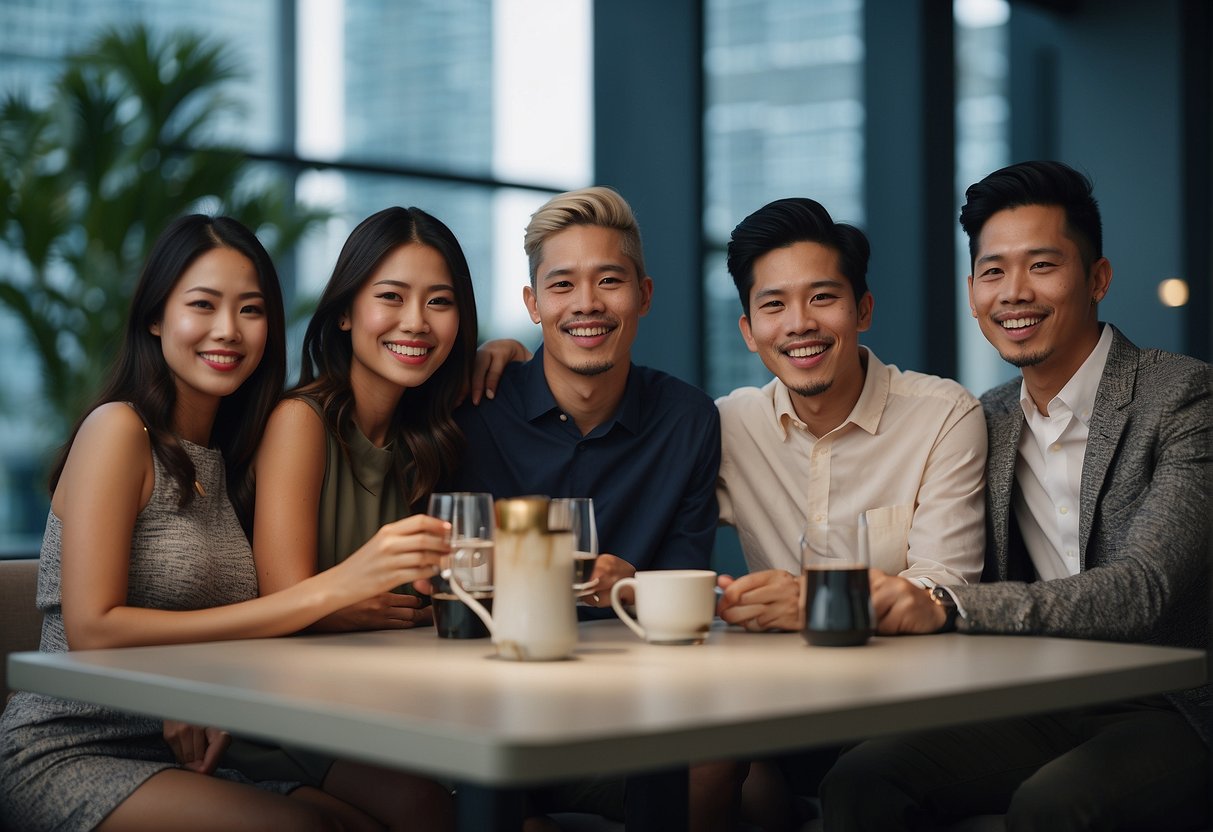 A group of people enjoying exclusive benefits and accessible services, promoted by MGK in Singapore