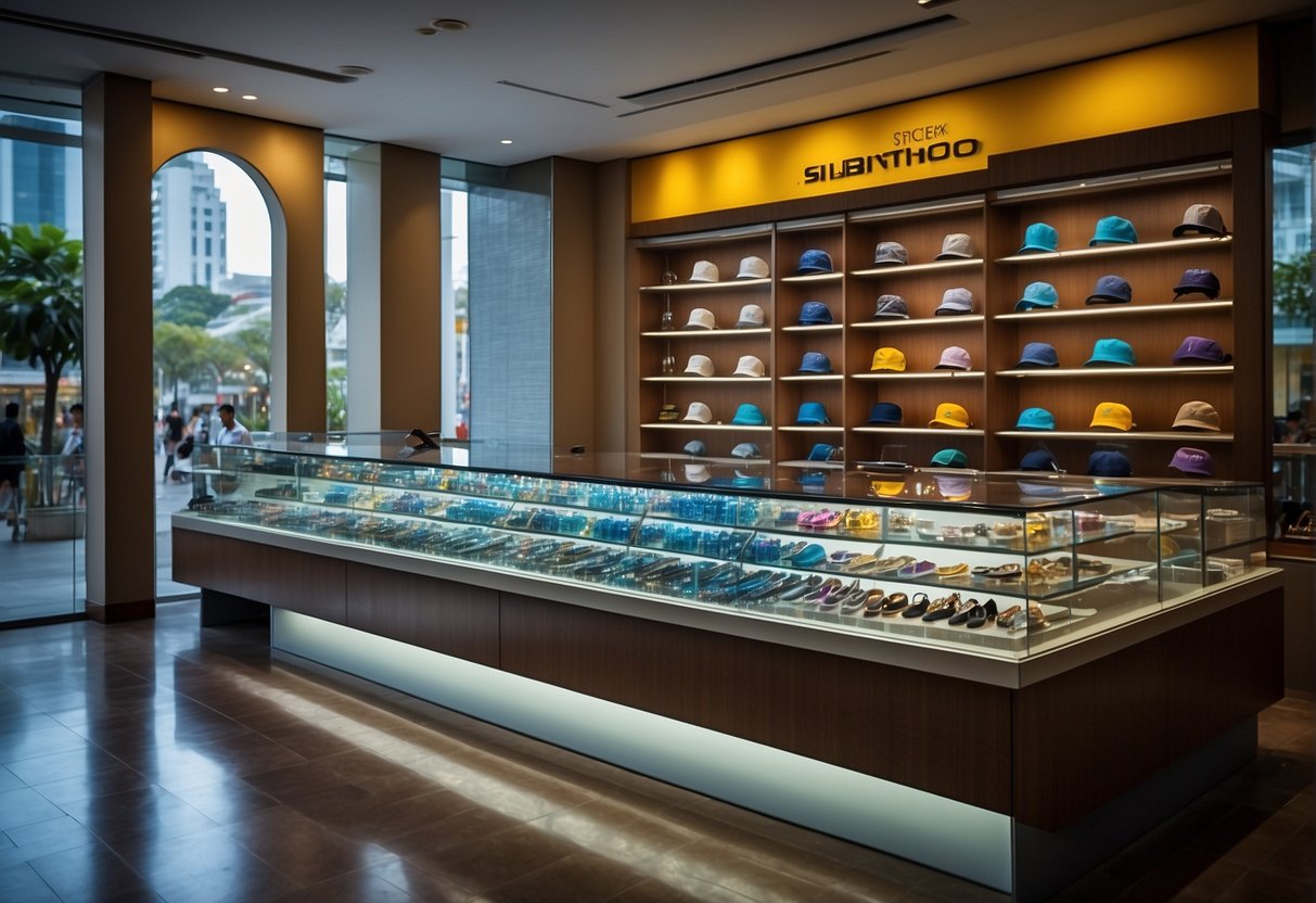 An optical shop in Singapore displays colorful promotions on the window, attracting customers with its vibrant offers