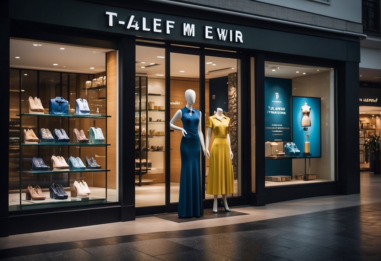 A display of T.M.Lewin promotions in a sleek Singapore storefront