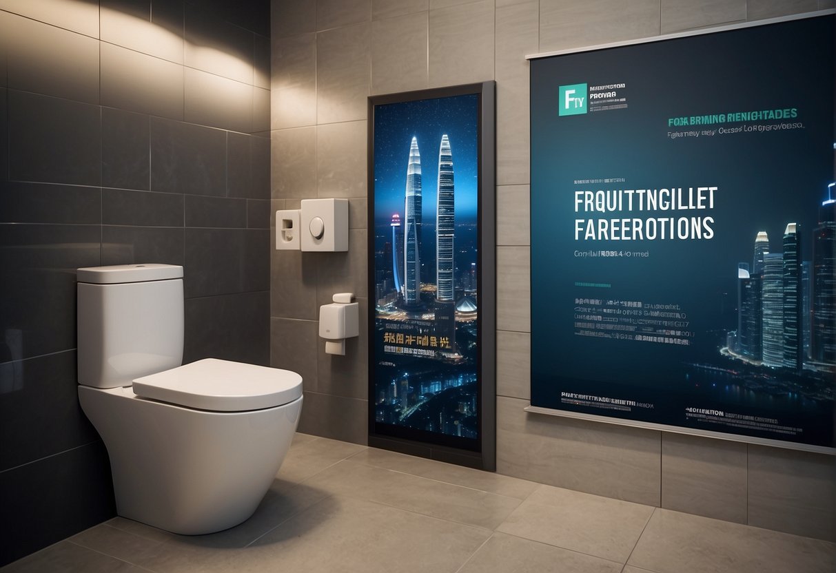 A banner displaying "Frequently Asked Questions" about toilet renovation promotions in Singapore