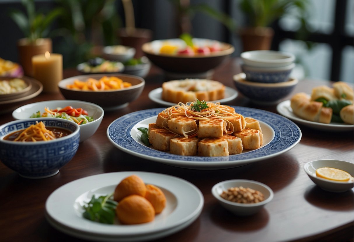 A table set with colorful and appetizing dishes, featuring the best of Yantra promotions in Singapore