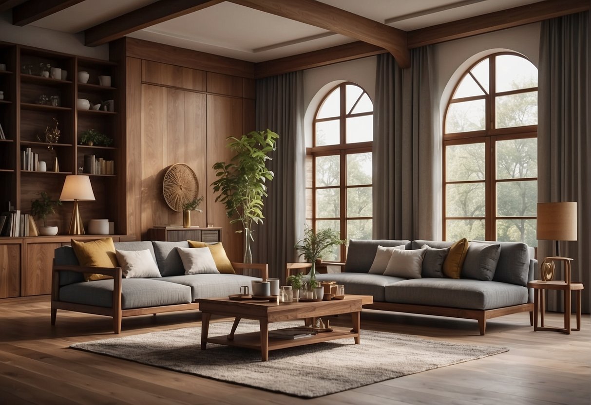 A cozy living room with Scanteak furniture, showcasing the beauty and craftsmanship of the brand's promotion