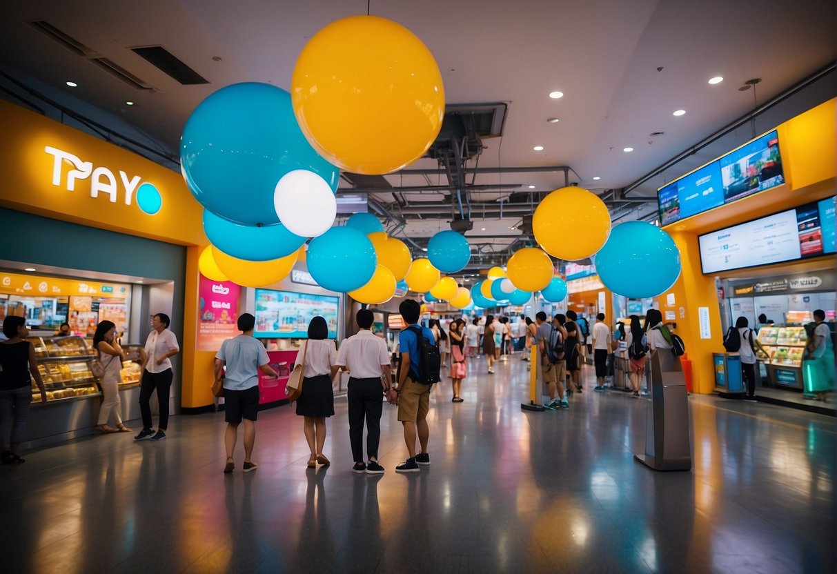 Vibrant Tayo Station promotions in Singapore, featuring colorful displays and interactive activities