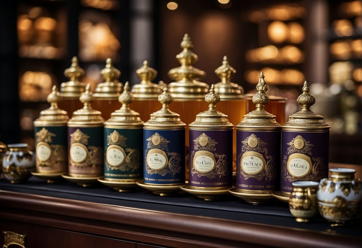 A display of luxurious TWG teas, adorned with exquisite promotions, catches the eye in a Singaporean tea shop