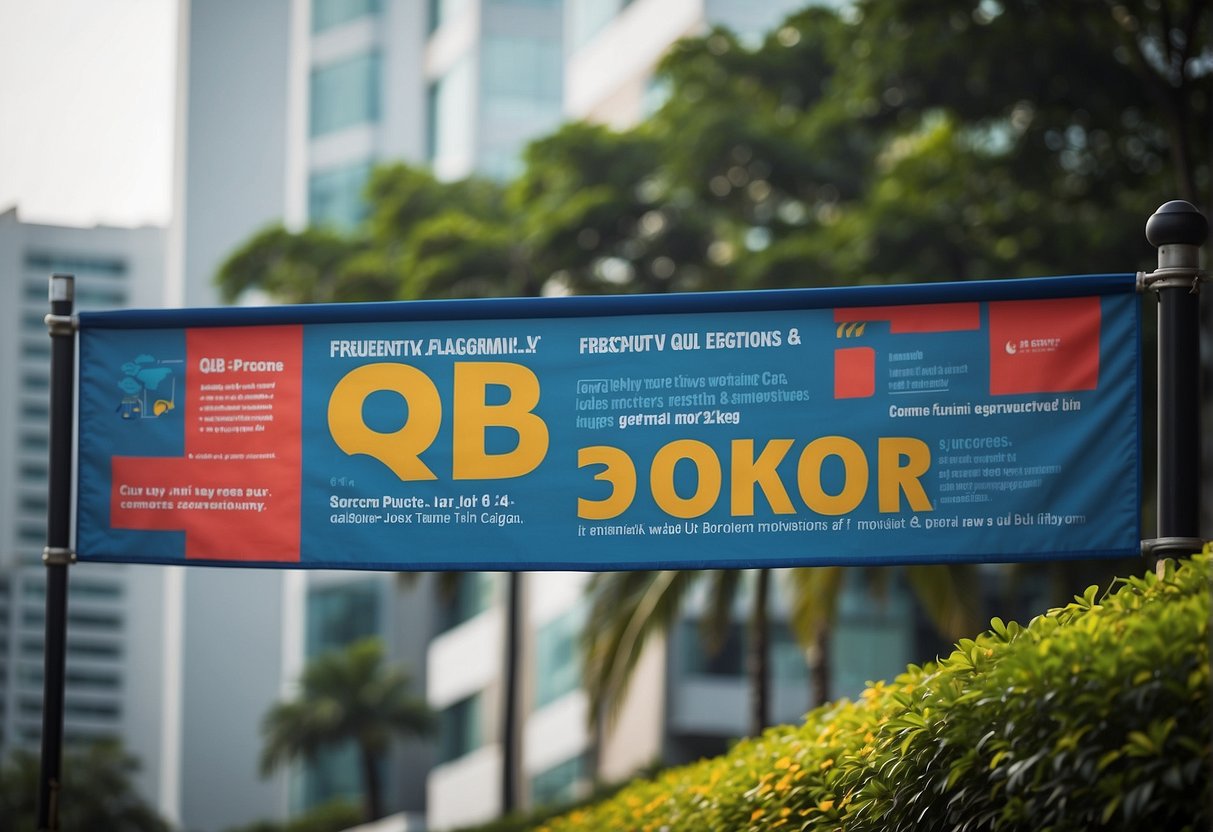 A colorful banner displaying "Frequently Asked Questions UOB Singapore Promotions" with eye-catching graphics and bold text