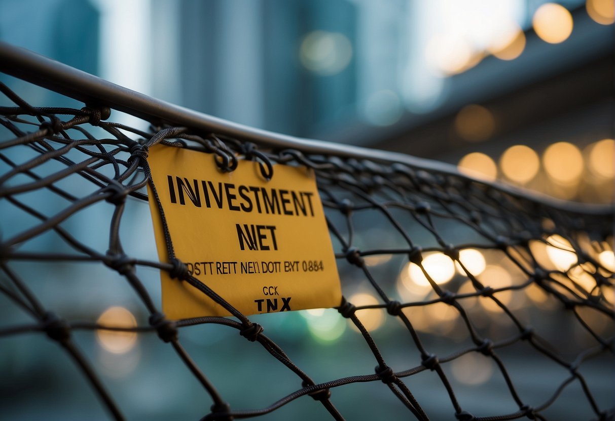 A sturdy net with "Investment Safety Net" written on it, surrounded by term deposit promotions in Singapore