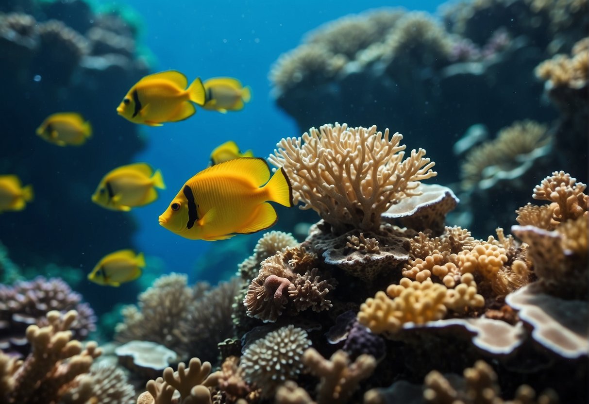 Vibrant coral reefs, colorful fish, and exotic sea creatures fill the underwater world of Singapore, creating a mesmerizing and enchanting scene