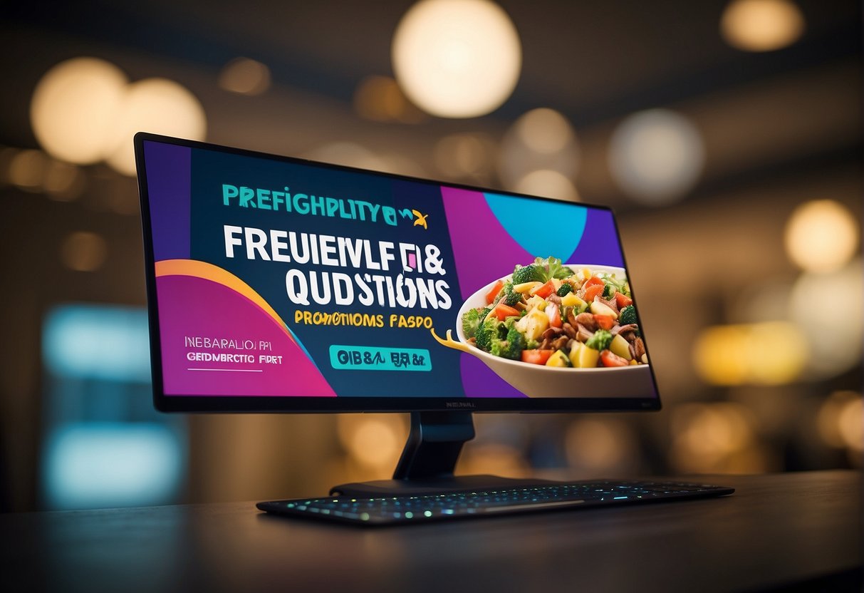 A colorful banner with "Frequently Asked Questions" and "mealpal promotions singapore" displayed prominently