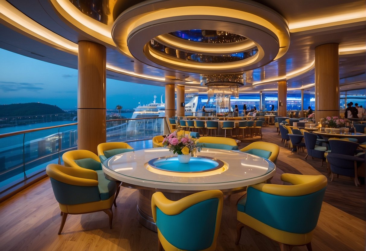 A vibrant display of Spectrum of the Seas promotions in Singapore: cruise ship, travel packages, and exciting activities