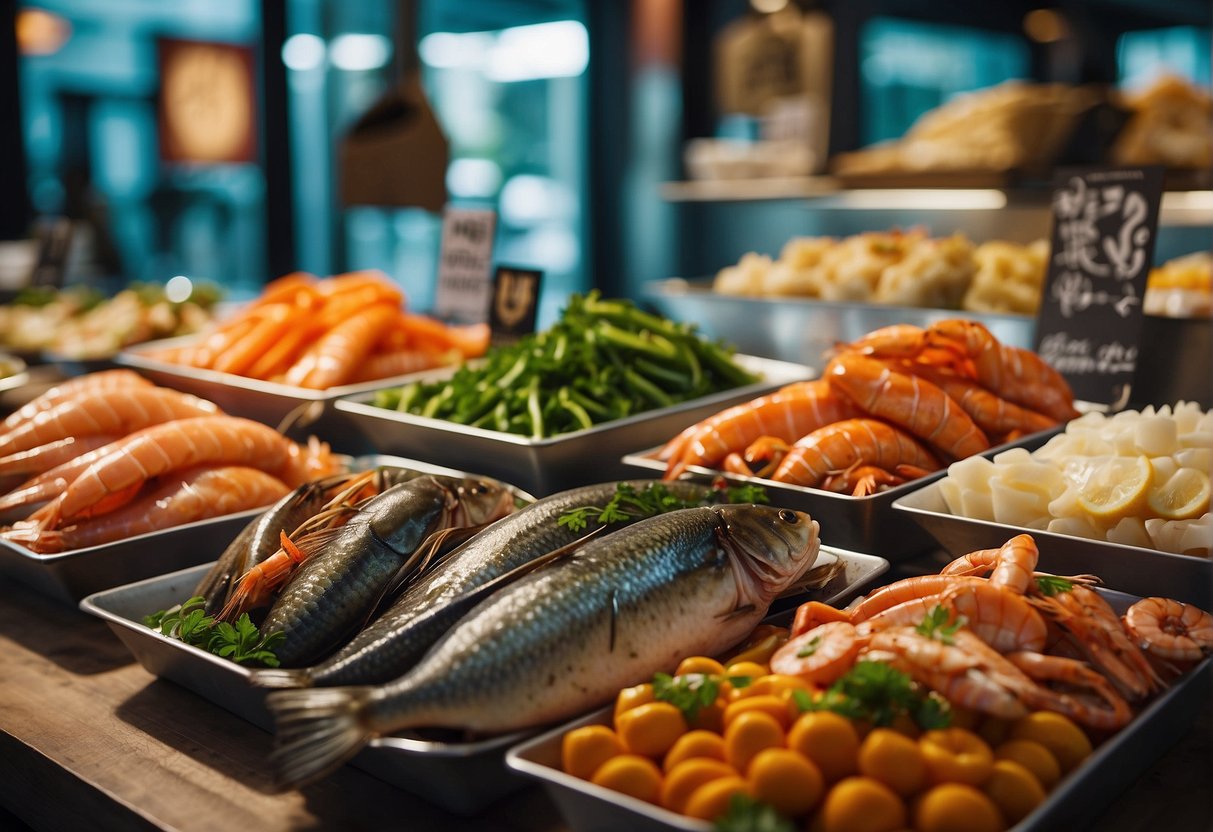 A vibrant display of seasonal and fresh seafood varieties at Seafood Republic promotions in Singapore