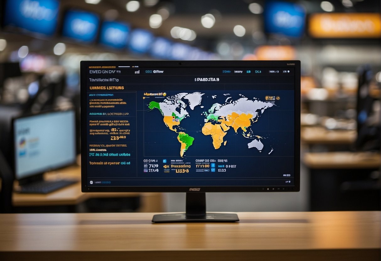 A computer monitor displays Newegg's promotions in Singapore, showcasing deals and maximizing savings for tech enthusiasts