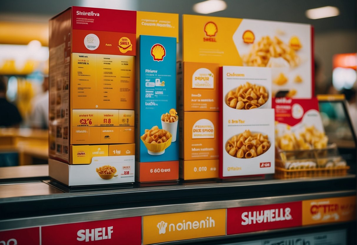 A colorful display of monthly promotions and offers at Shell Singapore
