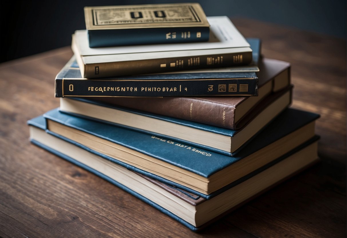A stack of photobooks with "Frequently Asked Questions" cover in a Singapore setting