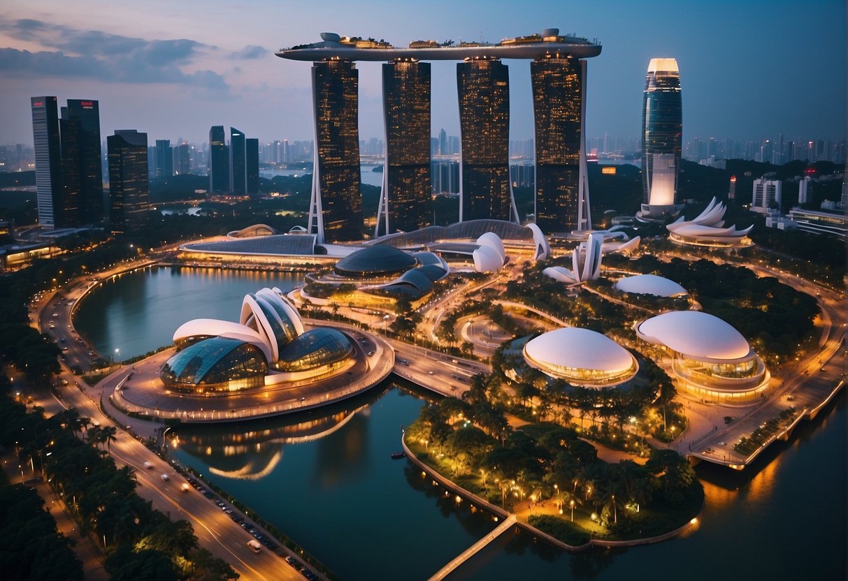 Vibrant cityscape of Singapore's Asiana Promotions, featuring modern architecture and bustling streets