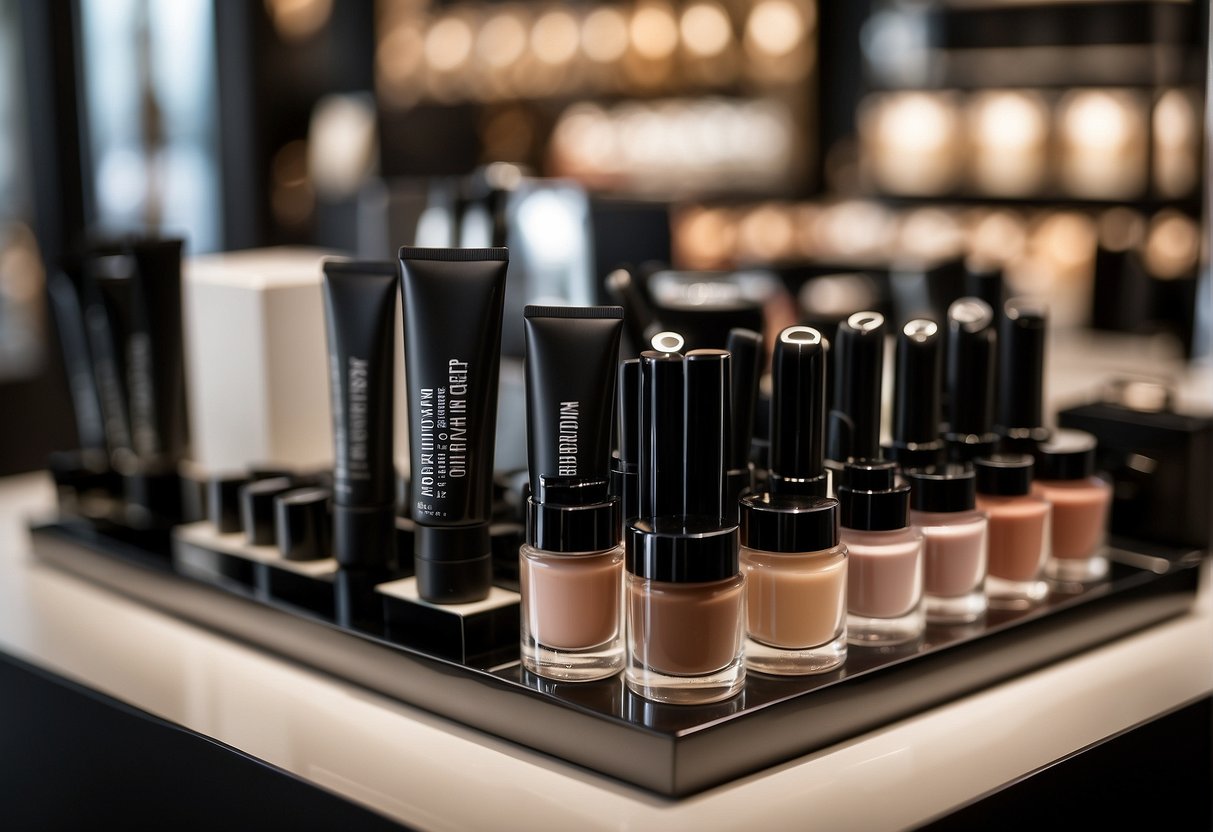 A display of Bobbi Brown makeup products with "Latest Promotions for a Flawless Look" signage in a Singapore beauty store