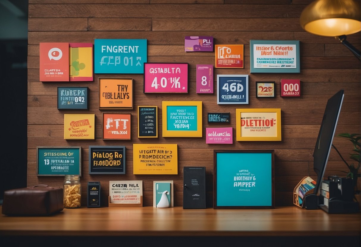 A colorful "Frequently Asked Questions" sign surrounded by various promotional offers in Singapore
